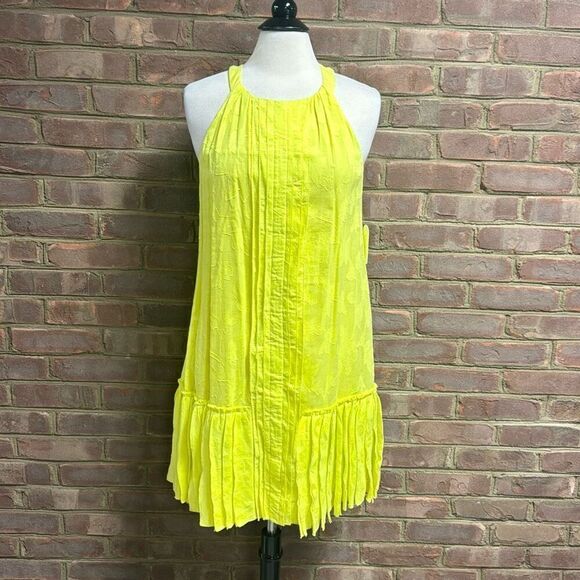 Jessica Simpson Women’s Yellow Halter Dress Size 12 NEW - Picture 2 of 7